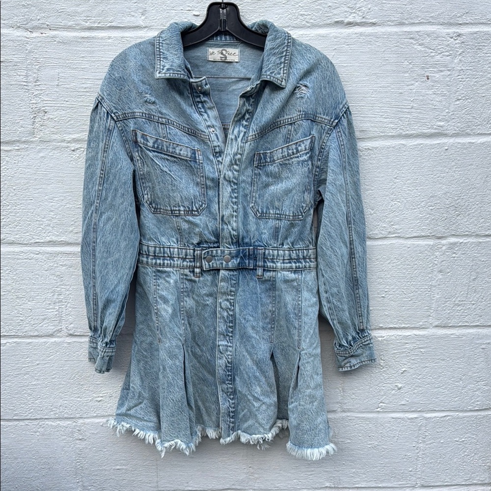 Free People Denim Dress - Blue Chain Of Command  Size S